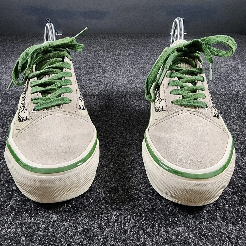 Vans Cocona Hiraki Old Skool Skate Shoes Women 7.5 Cream Green Corduroy  Suede